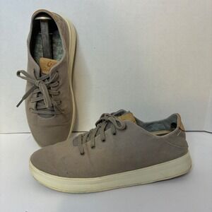 OluKai Ki'ihele Li Womens 9.5 Shoes Gray Tan Textile Lace Up Low Sneakers Casual